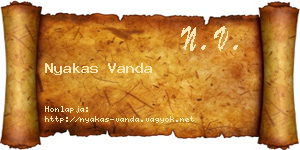 Nyakas Vanda névjegykártya